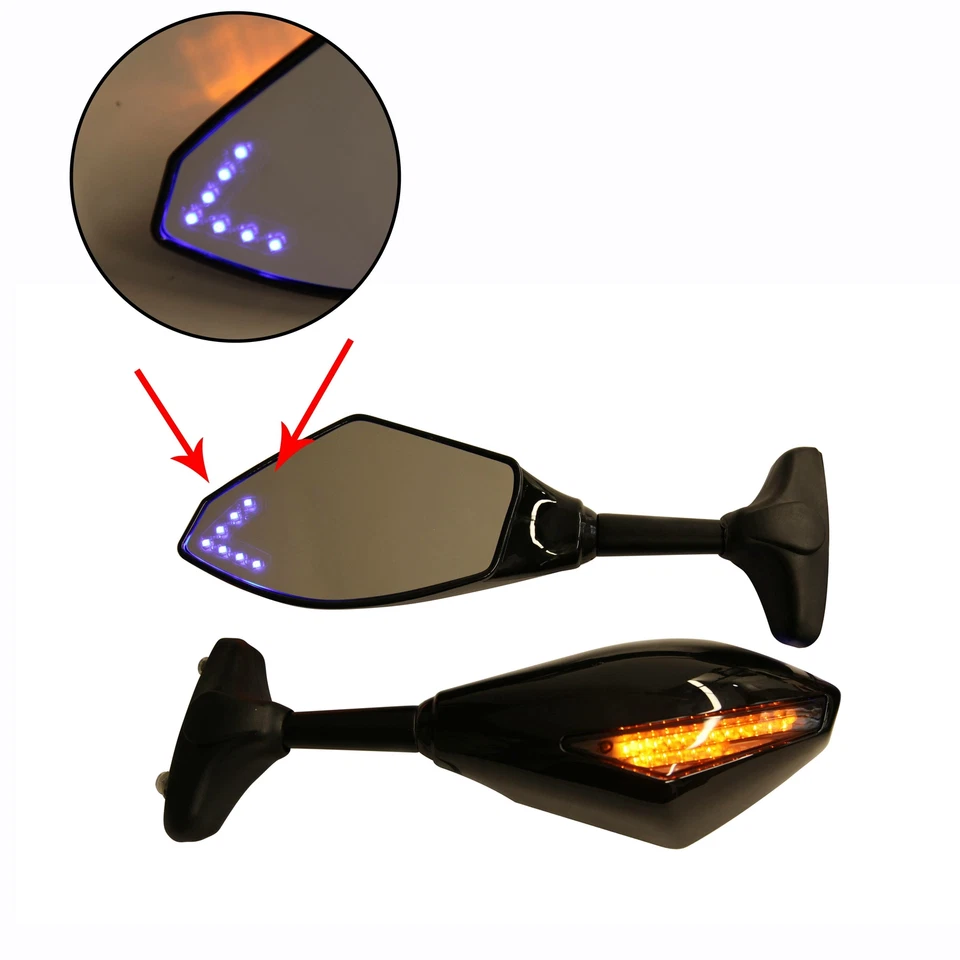 Espejo retrovisor LED intermitente negro para motocicleta Suzuki TL1000R SV650SF SV650S Honda Foto 3 de 4
