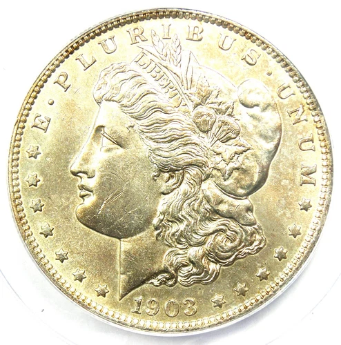 1903-S Morgan Silver Dollar $1 Coin - Certified ANACS MS60 Detail (UNC)