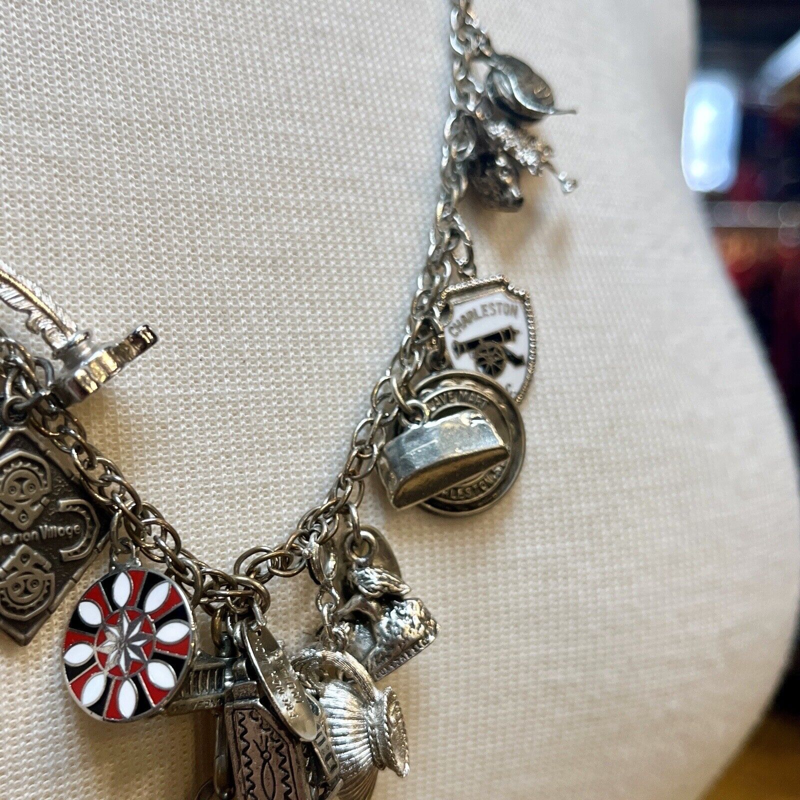 VINTAGE Assorted 20 Charm Necklace Sterling Silve… - image 6