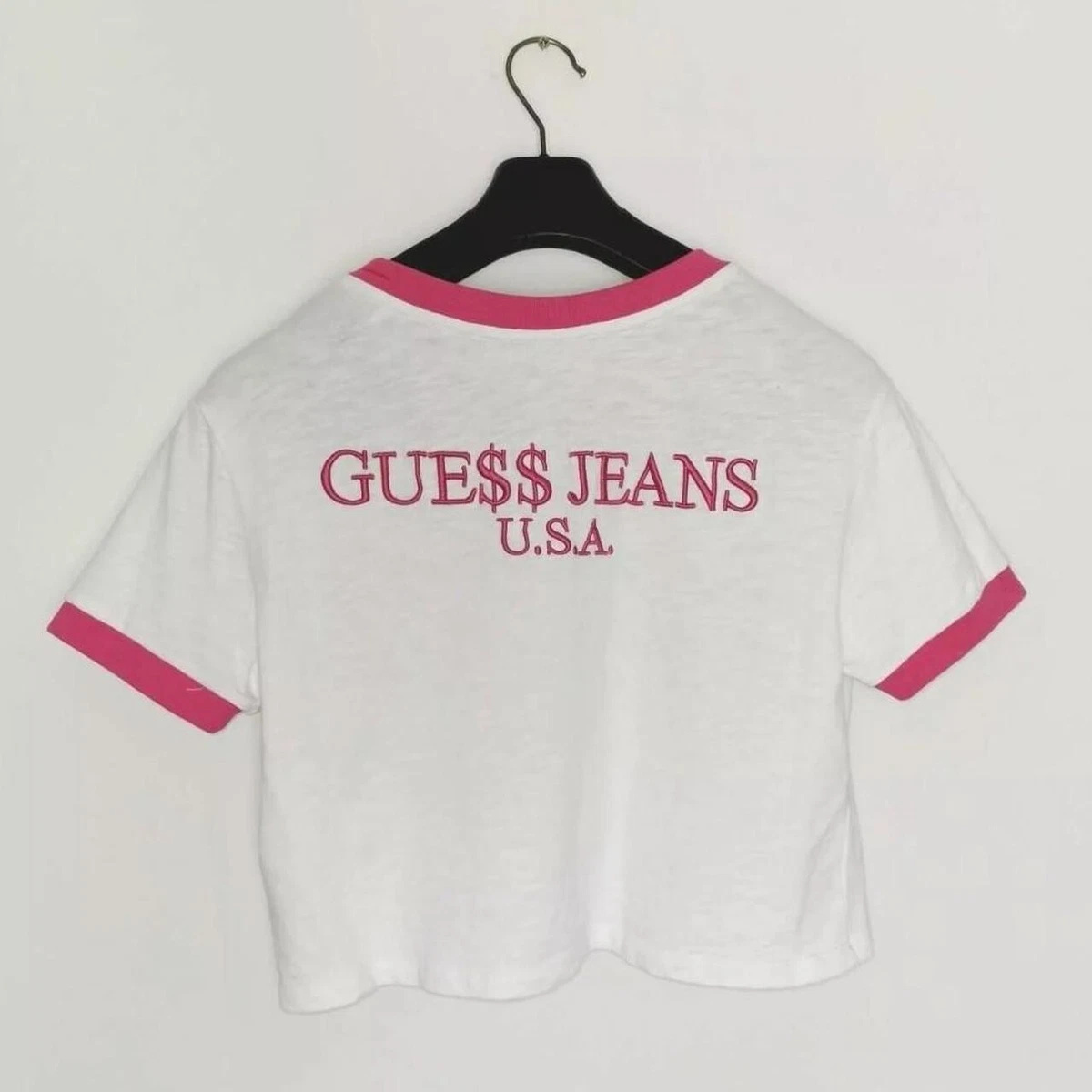 Guess ASAP Rocky Crop Top XS Ringer Rainbow Womens GUE jeans A