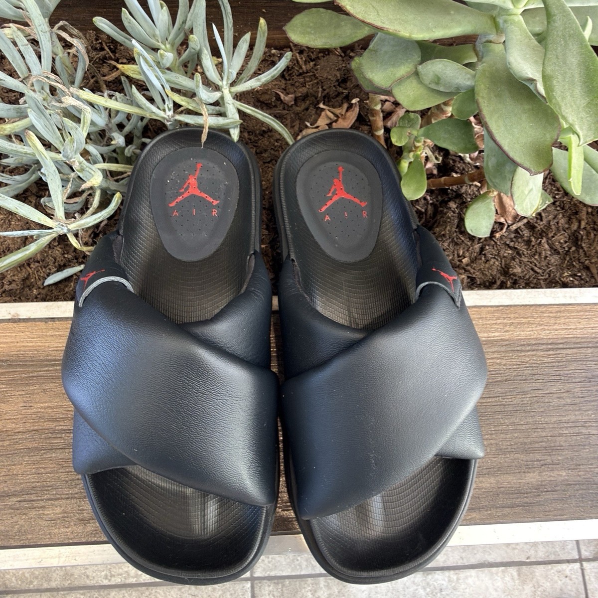 Nike Air Jordan Sophia’s Slide Noir Black Fire Red D08863-006 Women’s  6 Worn 1X