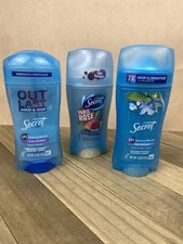 Vintage Secret Deodorant Antiperspirant 2.6 Oz Lot Of Three Varity Read