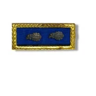 Vintage US Military Presidential Unit Citation Ribbon Bar Pin 2 Awards 1.5" Gold