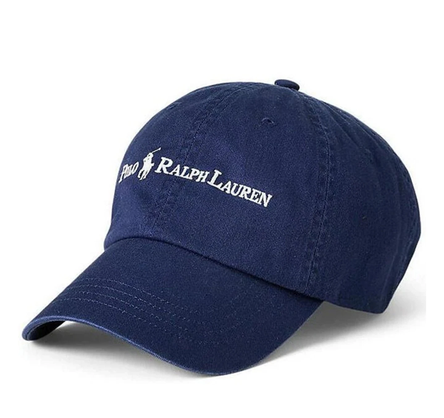 NWT Polo Ralph Lauren Embroidered Logo Dad Hat Navy Adjustable Cap