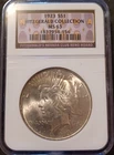 1923 $1 Peace Dollar from the Fitzgerald Collection NGC MS63