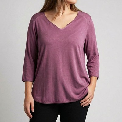 Damen Longbluse pink  VIA APPIA Used Wash Effekt Vintage Style Viscose Gr. 44 