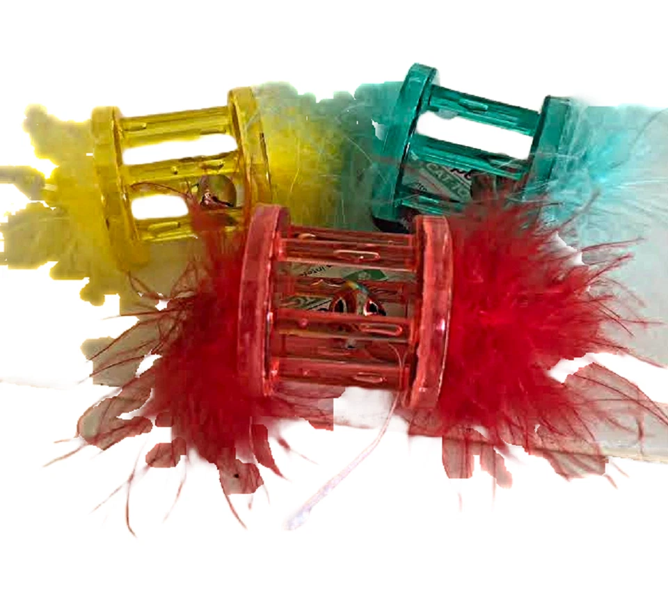 Feather Rattler Cat Toy Will Vary in Colors. 4.5 x 2 in Bell Inside. - Image 2 of 3