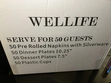 JL Prime 200 PC Heavy Duty Disposable Gold Plastic Plates & Silverware for Party