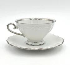 Winterling Bavaria Germany Platinum Baroque Cup & Saucer –Pompadour Shape Rococo