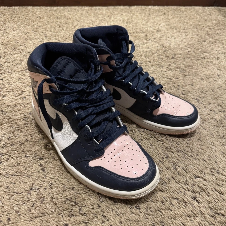 Nike Air Jordan 1 Retro High OG Atmosphere Bubblegum scarpe da ginnastica da donna taglia 9,5 - Immagine 2 di 4