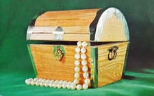 Miniature Treasure Chest Pearls National Handcraft Institute Vtg Pc 