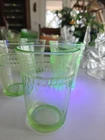 Anchor Roulette 4 1/8" Tumbler Green Depression Glass