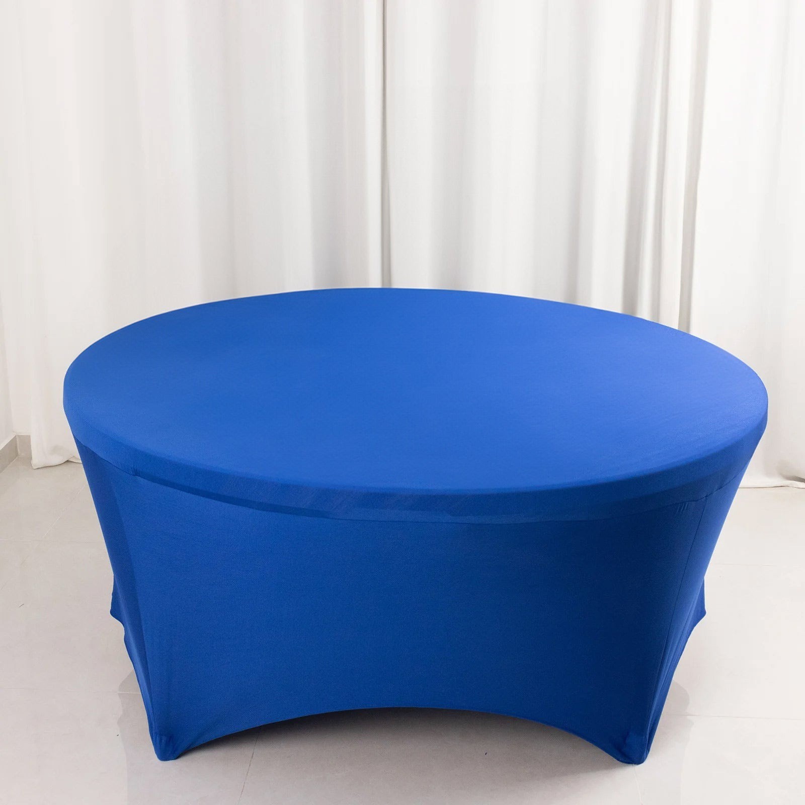6 ft Royal Blue Fitted Spandex Round Tablecloth with Foot Pockets Wedding