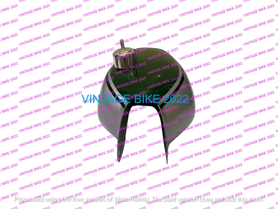 Honda CR 250 M 1973 Elsinore ALUMINIO verde y plata tanque de gasolina + tapa grifo/ajuste Foto 4 de 4