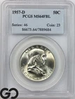1957-D Franklin Half Dollar, Full Bell Lines, PCGS MS-64 FBL