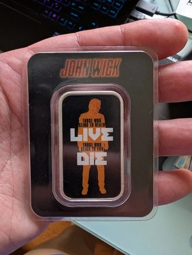 John Wick 1 oz Silver Silhouette Bar TEP Rare Fine Silver