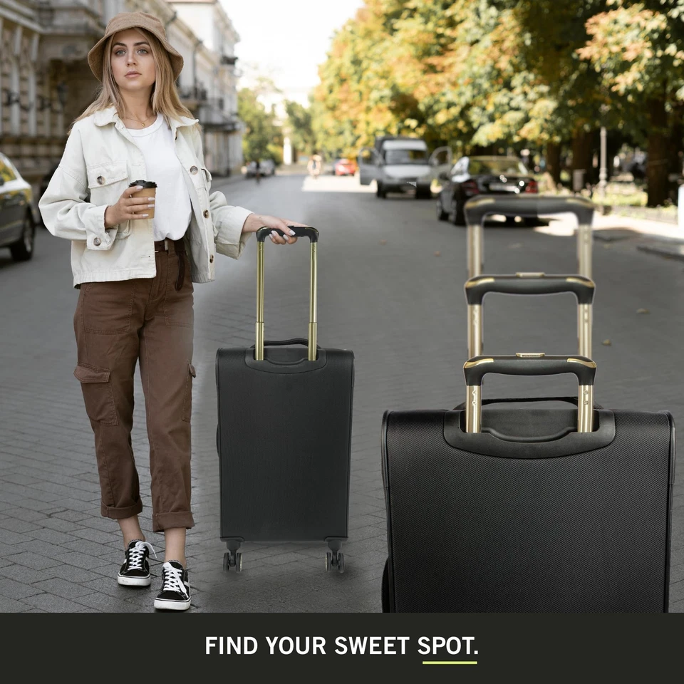 Equipaje acolchado Chelsea Chevron, negro, 28 pulgadas facturado Foto 4 de 4