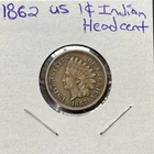 1862 P 1 CENT UNITED STATES INDIAN HEAD PENNY KM# 90A