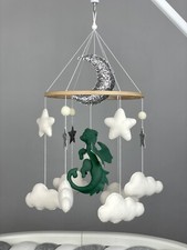 Dragon crib mobile neutral Dragon baby mobile Fantasy baby nursery Felt dragon