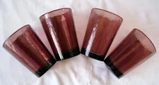 ** Fire and Light Plum Color 12oz. Glasses / Set Of 4  / From Arcata Ca.**