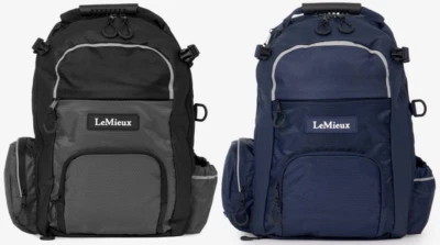 LeMieux Pro Rucksack Nylon Ring Seitenaufbewahrung Bräutigam praktische Tragetasche schwarz/marine - Bild 1 von 4