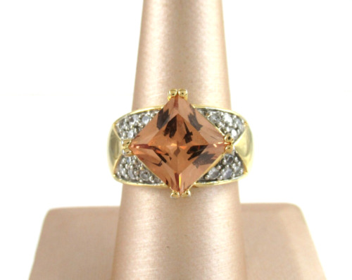 Designer Yellow Gold on 925 Sterling Silver Padpa… - image 1