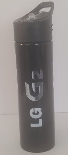 LG G2 Black Metal Water Bottle With Straw