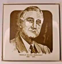Franklin D. Roosevelt 6.5” Ceramic Commemorative Tile by KempTone Kemper-Thomas