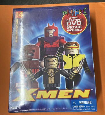 MARVEL X-MEN MiniMates Mini Mates/Figures 4-PACK with DVD Darktide XMEN