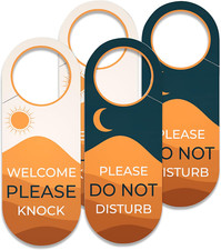 Do Not Disturb Door Hanger Sign, Welcome Please Knock - 2 Pack - 9 X 3.5" - Univ