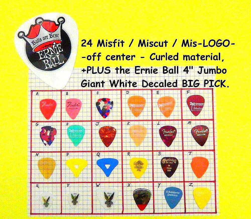 Fender MISFIT 4 Giant Guitar Picks 24-Pack Collectibles  