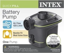 Intex Battery Pump Black 66658WL - Inflates And Deflates Camp