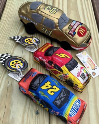 3 NASCAR Plush Speedie Beanie Racers NWT Set Plush Cars McDonalds Jeff Gordon