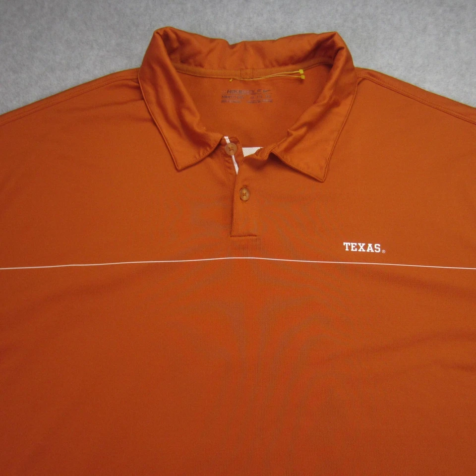 Texas Longhorns Polo Shirt Mens XXL Burnt Orange Nike Fit Dry Golf - Image 3 of 4