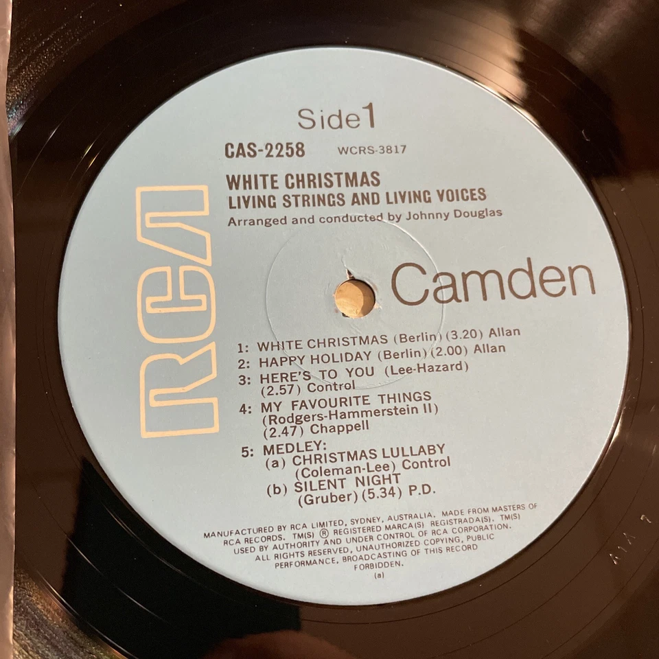 Living Strings & Voices White Christmas LP RCA Camden Australian OZ Press M-!!!! Foto 3 de 4