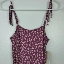 GB Girls Jumpsuit Small Berry Floral English Breakfast Sleeveless Romper  Pants