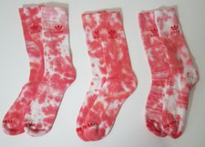 Adidas Tie-Dye Crew Socks 3 Pack Pink NEW NWOT 122