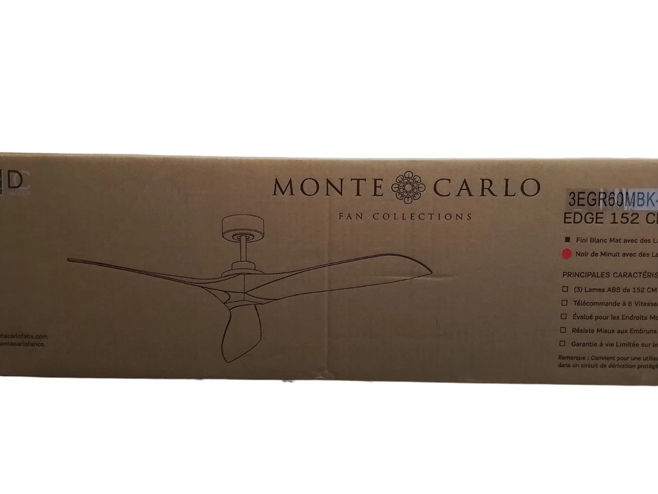 Generation Lighting Edge Coastal 60" Indoor/Outdoor Midnight Black Ceiling Fan - Image 4 of 4