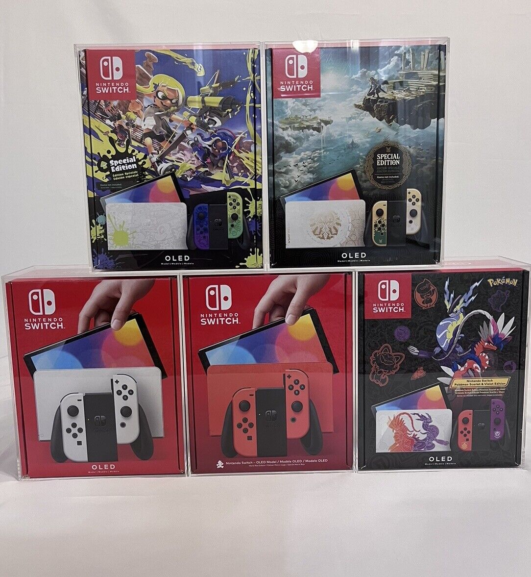 Switch OLED Protective Case, Switch OLED Pokemon Case with 8 in 1