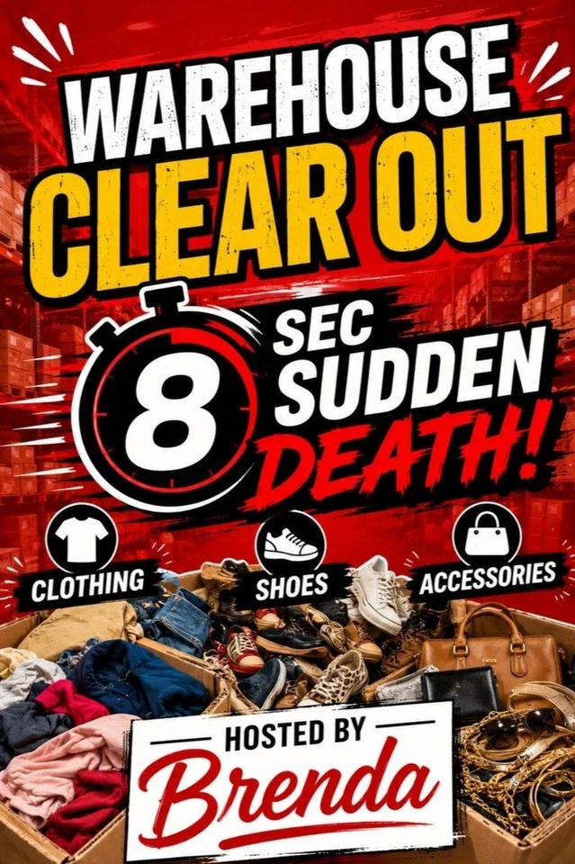 8 sec sudden death warehouse clear out! clothing for the whole family