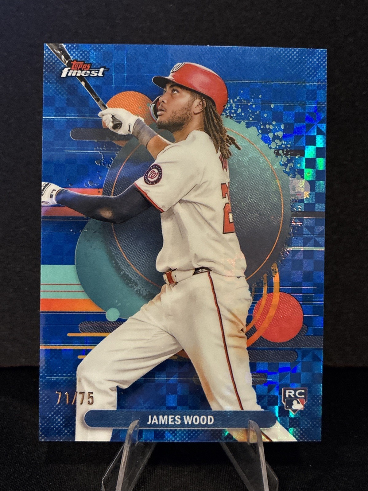 2025 Topps Finest-James Wood RC #200 Blue Checkerboard Refractor 71/75
