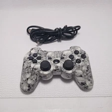 H3 GRUP wireless controller for the (PS3) console, white and gray skull pattern