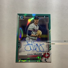 2021 Bowman Draft Chrome Pick Aqua Lava Refractor /199 Steven Hajjar Auto⚾️