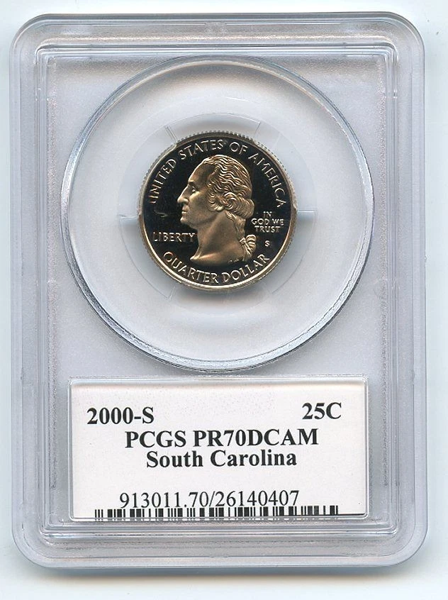 2000 S 25C Clad South Carolina Quarter PCGS PR70DCAM - Image 2 of 2