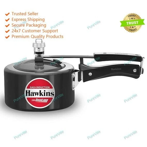 Hawkins 1.5 Litre Instaa Pressure Cooker, Induction Tall Body Best Black Cooker