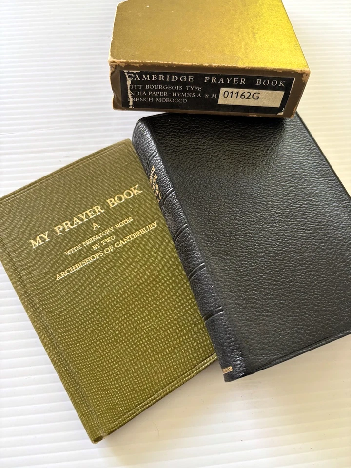 The Book Of Common Prayer Hymns A&M Cambridge 32mo Morocco Leather in Box +Extra - image 2 of 4