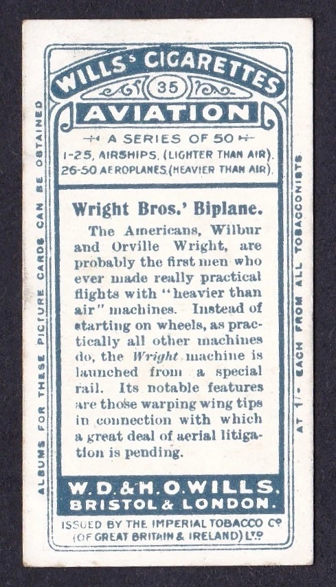 Wills AVIATION 1910 Set Of 50 Wright Bros *Good Condition* - Image 3 of 3