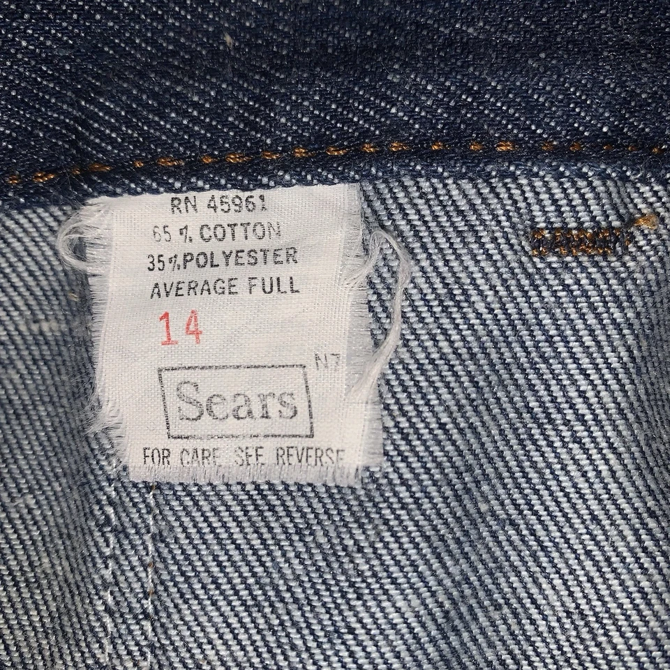 Винтажные женские джинсы из темной джинсовой ткани с эластичной талией 27–31 дюйм. Sears 70-е 80-е - Изображение 4 из 4