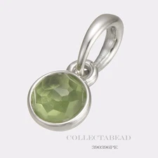 Authentic Pandora Sterling Silver August Rock Crystal Droplet Pendant 390396PE