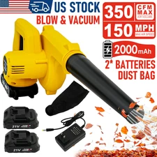 Leaf Blower Cordless 500 CFM Handheld Electric Leaf Blower with 2 Batteries 21V